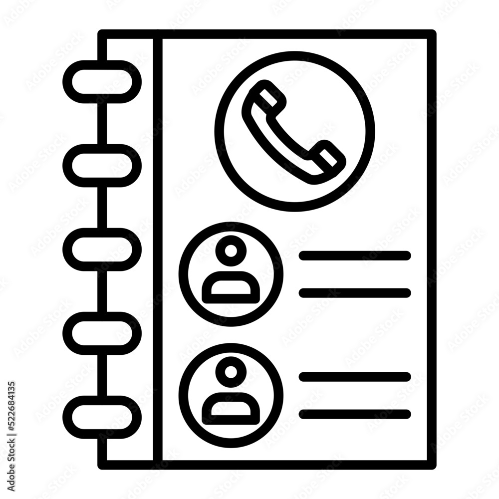 Contact List Line Icon Contact List Line Icon