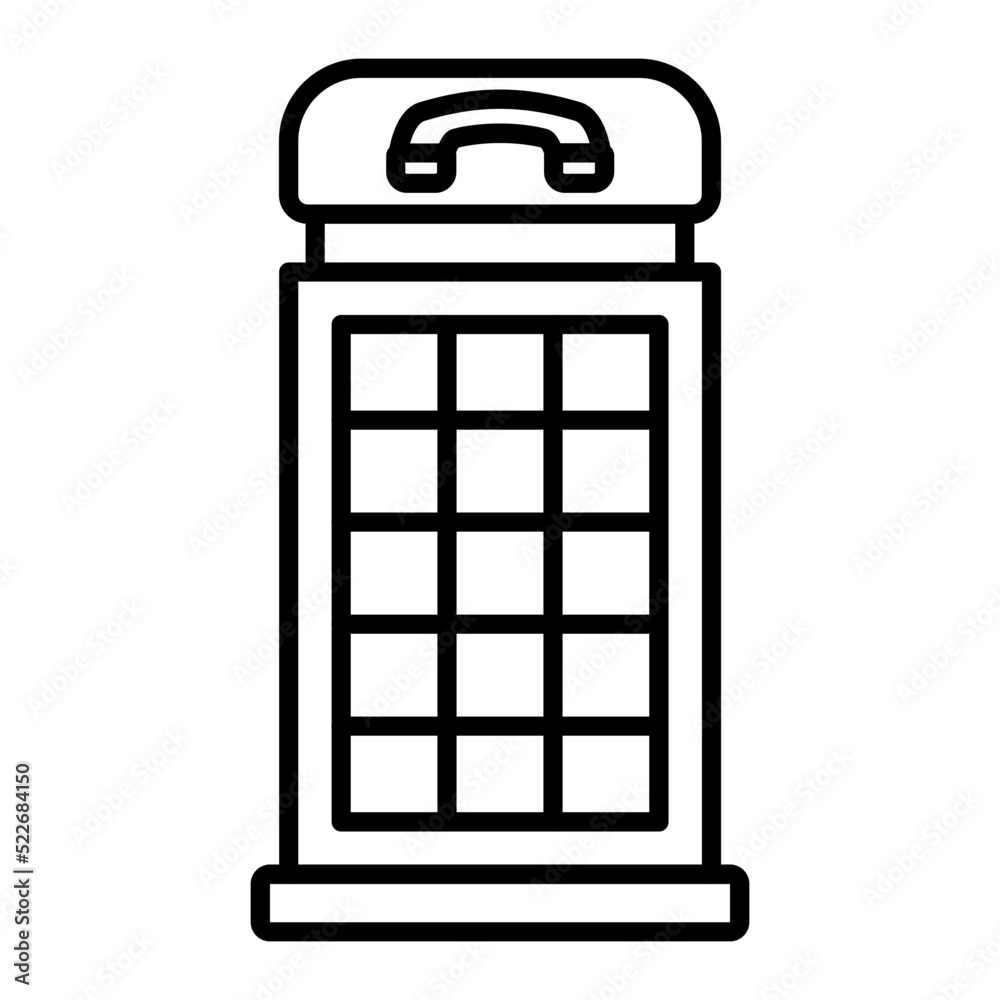 Telephone Booth Line Icon