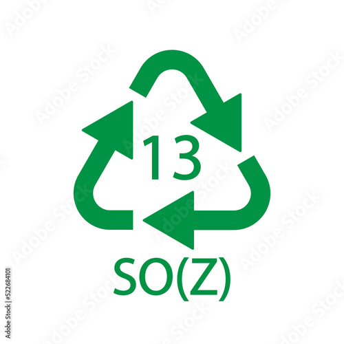 Battery recycling symbol 13 SO(Z). Vector illustration