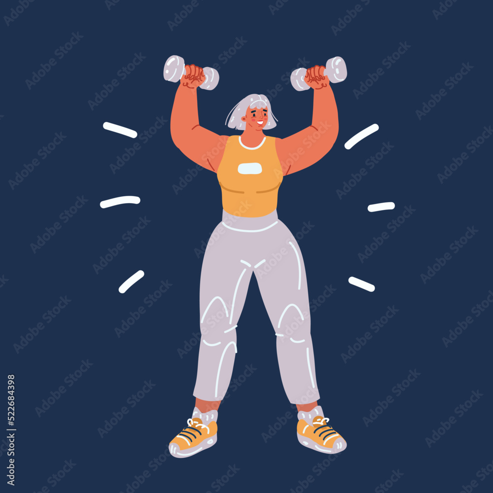 Cartoon vector illuatration of Athletic woman doing exercise for arms ...