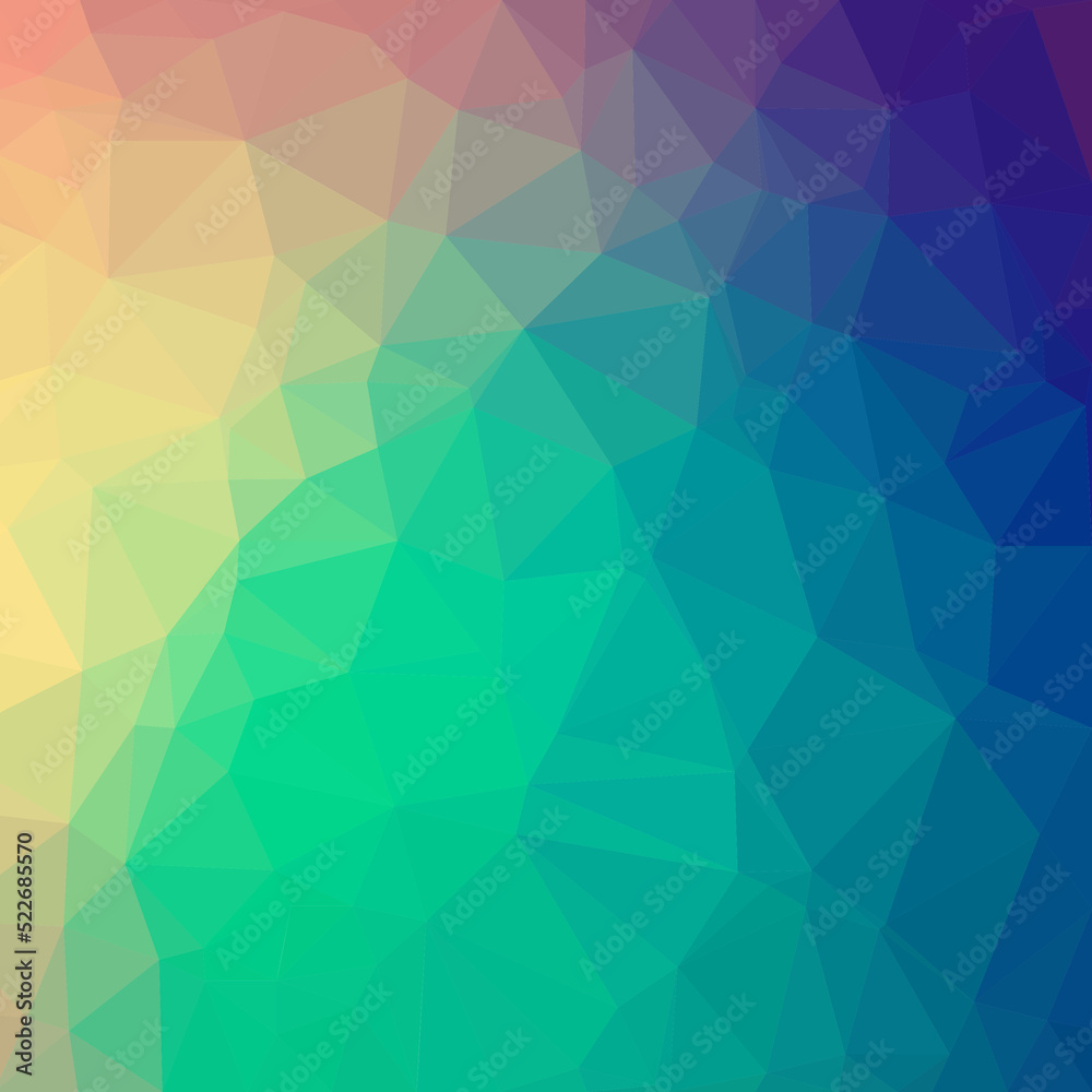 Multicolor polygonal illustration, which consists of triangles. Geometric background in Origami style with a gradient. Triangular design for your business. Rainbow, spectrum image.