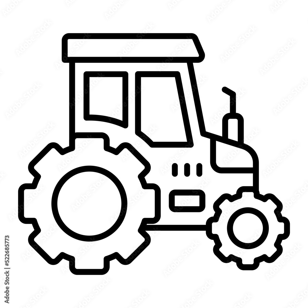 Tractor Line Icon Tractor Line Icon
