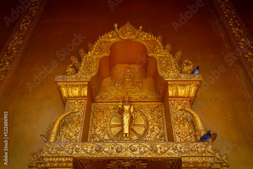 The gold temple at Wat Sri Panthon. Wat Sri Panthon is a very old temple and is famous in Nan, Thailand. photo