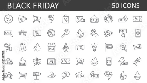 advertisement, badge, bag, basket, box, business, buy, cart, cash, collection, commerce, coupon, currency, customer, discount, e-commerce, finance, friday, gift, icon, internet, label, line, marketing