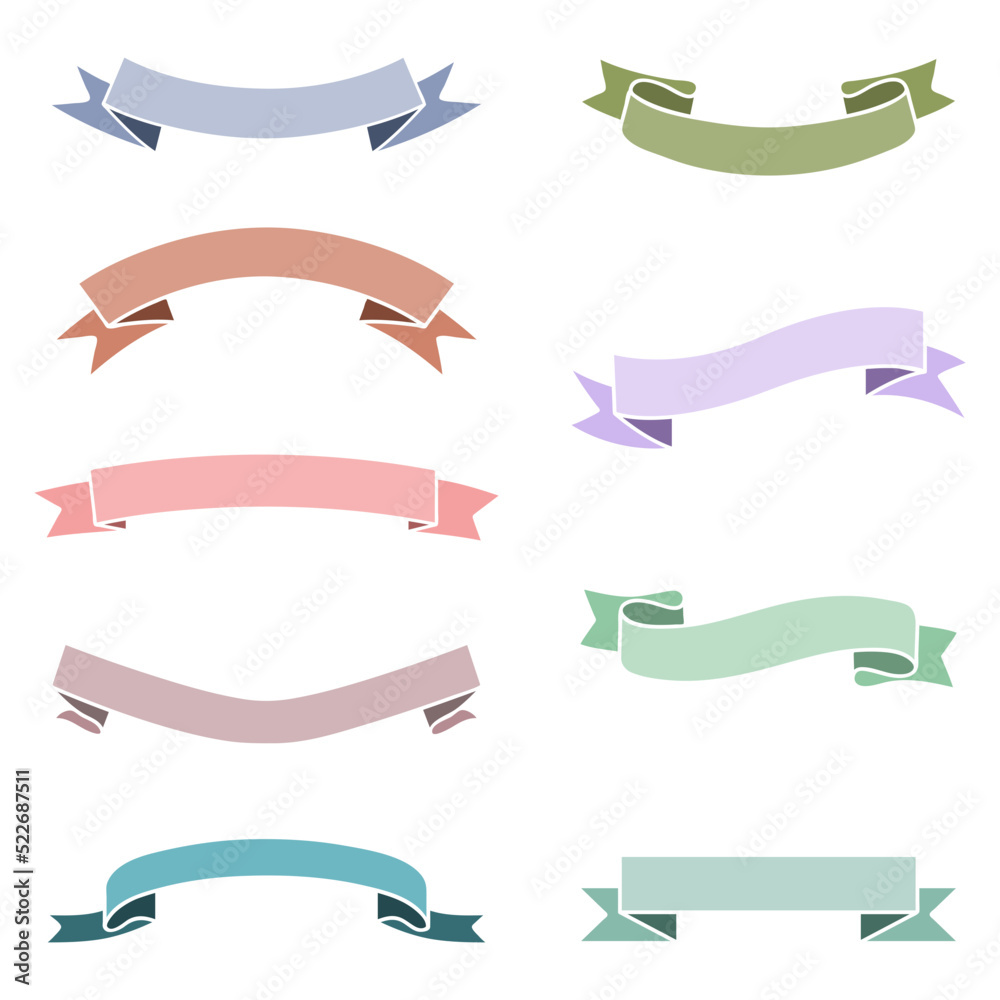collection set of Ribbon illustration element decoration