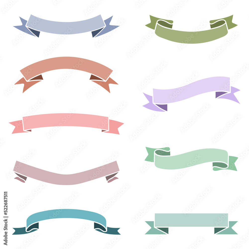 collection set of Ribbon illustration element decoration collection set of Ribbon illustration element decoration