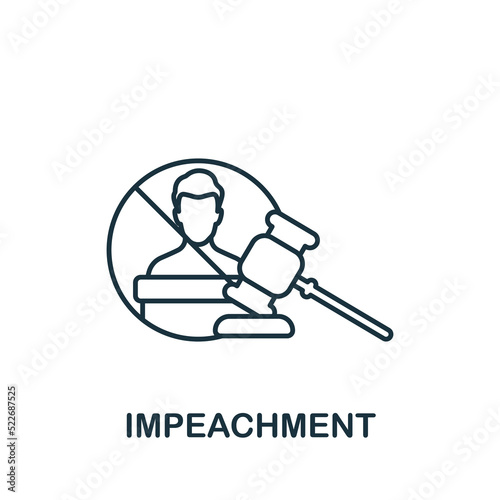 Impeachment icon. Monochrome simple line Economic Crisis icon for templates, web design and infographics
