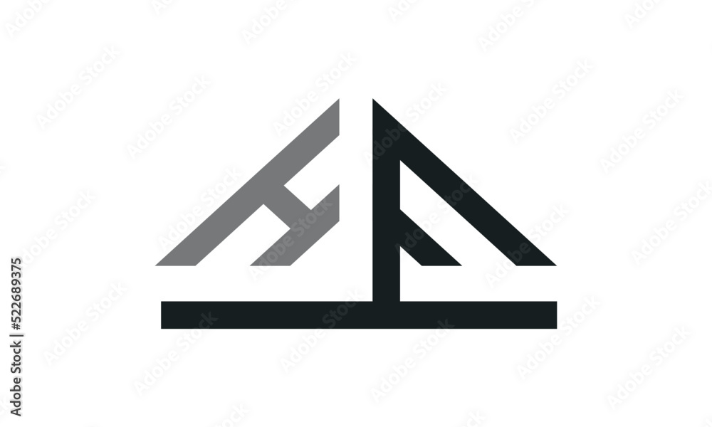 initial letter HF triangle monogram icon logo vector design template concept initial letter HF triangle monogram icon logo vector design template concept