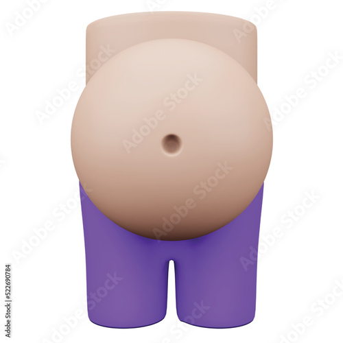 Fat 3D rendering isometric icon.
