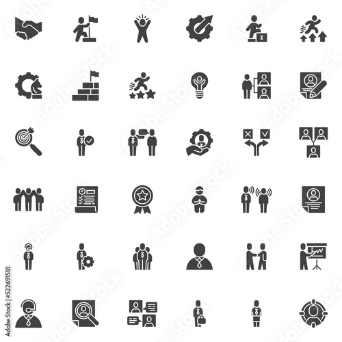 Leadership organization vector icons set