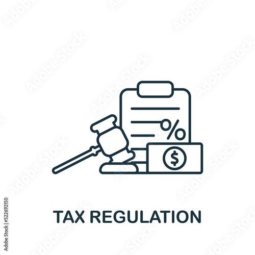 Tax Regulation icon. Monochrome simple Fintech Industry icon for templates, web design and infographics