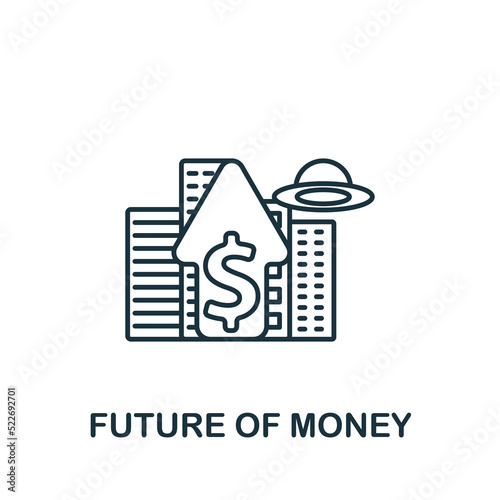 Future Of Money icon. Monochrome simple Fintech Industry icon for templates, web design and infographics