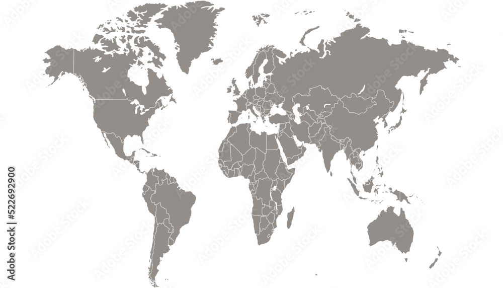 Obraz premium World map. Silhouette map. Color vector modern.