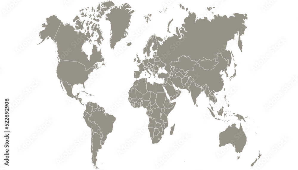 Obraz premium World map. Silhouette map. Color vector modern.