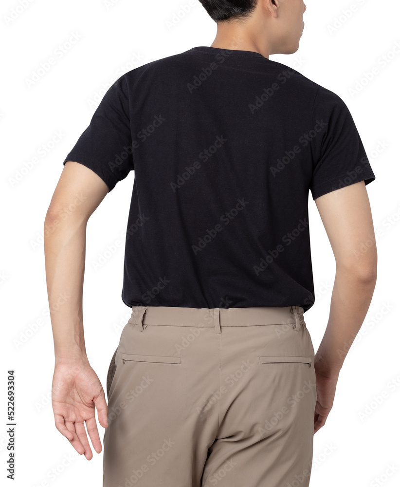 Young man in black T shirt mockup cutout, Png file. Young man in black T shirt mockup cutout, Png file.