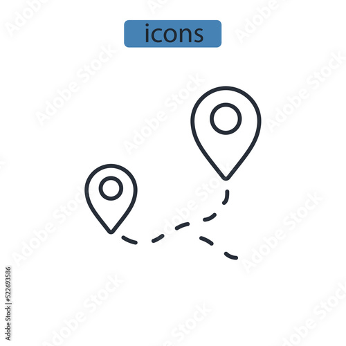 route icons  symbol vector elements for infographic web