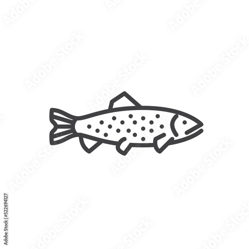 Trout fish line icon