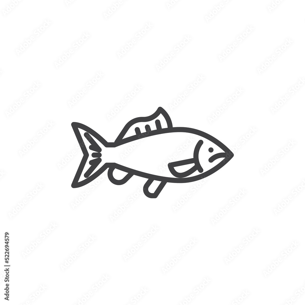 Carp fish line icon Carp fish line icon