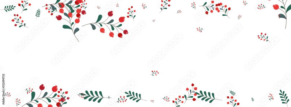 Pink Leaf Background White Vector. Rowan Vibrant Illustration. Red Berries Plant. Autumn Set. Herb Image.