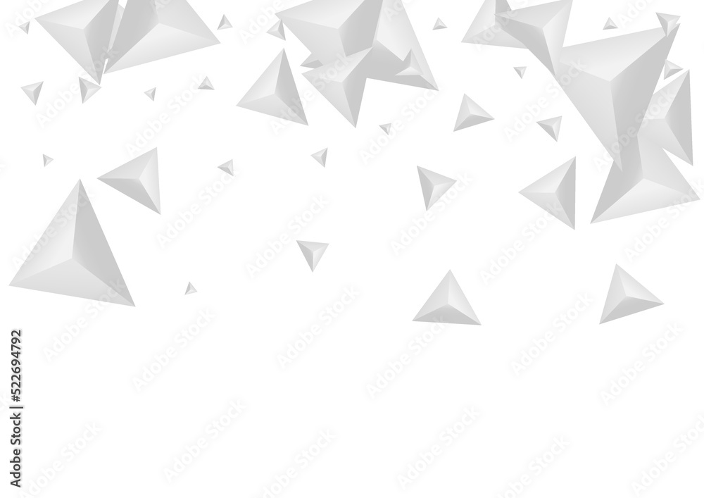 Fototapeta premium Hoar Origami Background White Vector. Shard Luxury Texture. Gray Elegant Design. Pyramid Modern. Grizzly Fractal Template.