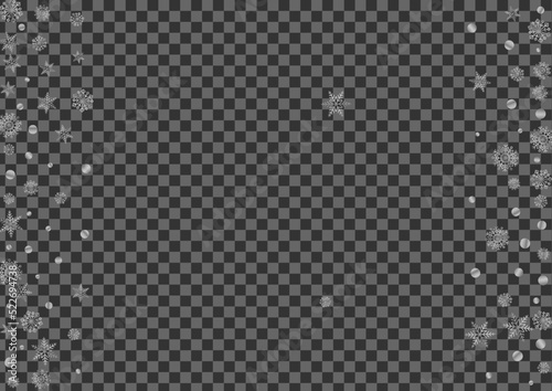 Wallpaper Mural Metal Dot Background Transparent Vector. Snowflake Macro Pattern. Silver Flake Light. Grey Frosty Card. Torontodigital.ca