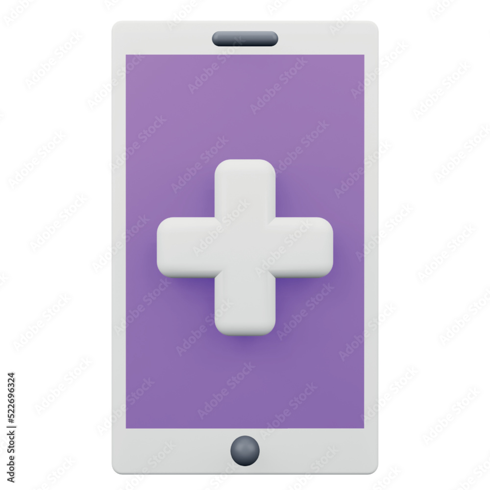 Mobile medical help 3D rendering isometric icon. Mobile medical help 3D rendering isometric icon.