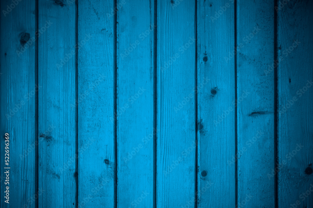 Naklejka premium wooden wall, blue background