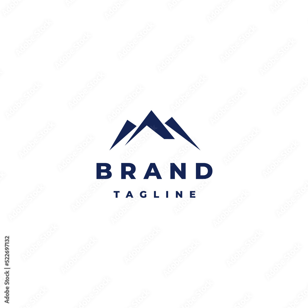 Three Mountain Peak Sporty Design. Three Simple Geometric Mountain Peaks Logo Template. Three Mountain Peak Sporty Design. Three Simple Geometric Mountain Peaks Logo Template.
