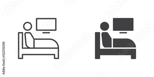 Bedroom with TV icon