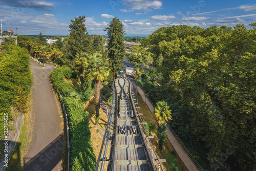 The famous Funicular, a cable train connecting the upper and lower town of Pau in the south of France