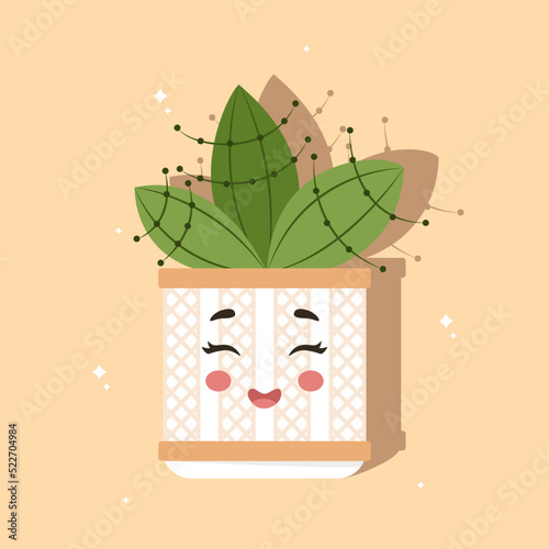 illustration of a cactus in a pot, ready-made banner with a cactus in a pot,Caring for houseplants. Houseplant, home garden, gardening, plant lover, houseplant store concept, greenhouse