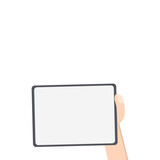 Hand Holding Tablet Landscape Using Right Handed  