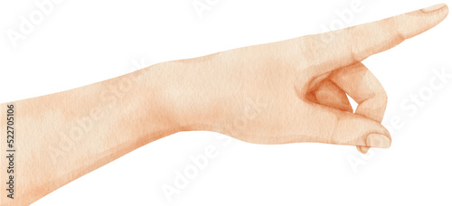 Hand pointing watercolor illustration