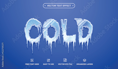 Cold Editable Vector Text Effect. photo
