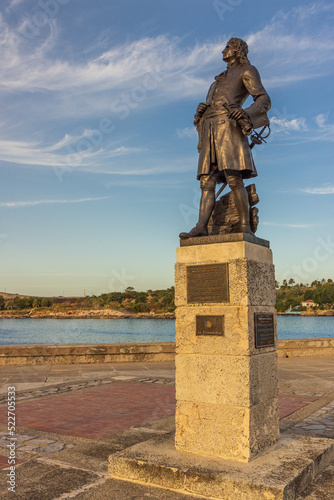 Explorer Pierre Lemoyne d'Iberville statue set on the Malecon in Havanna, Cuba photo