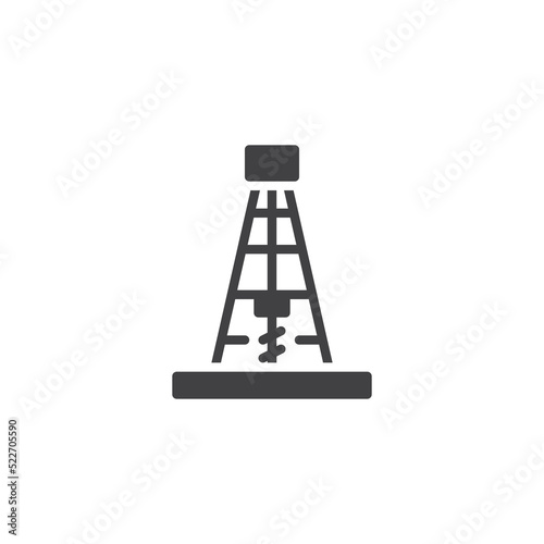 Drilling rig vector icon