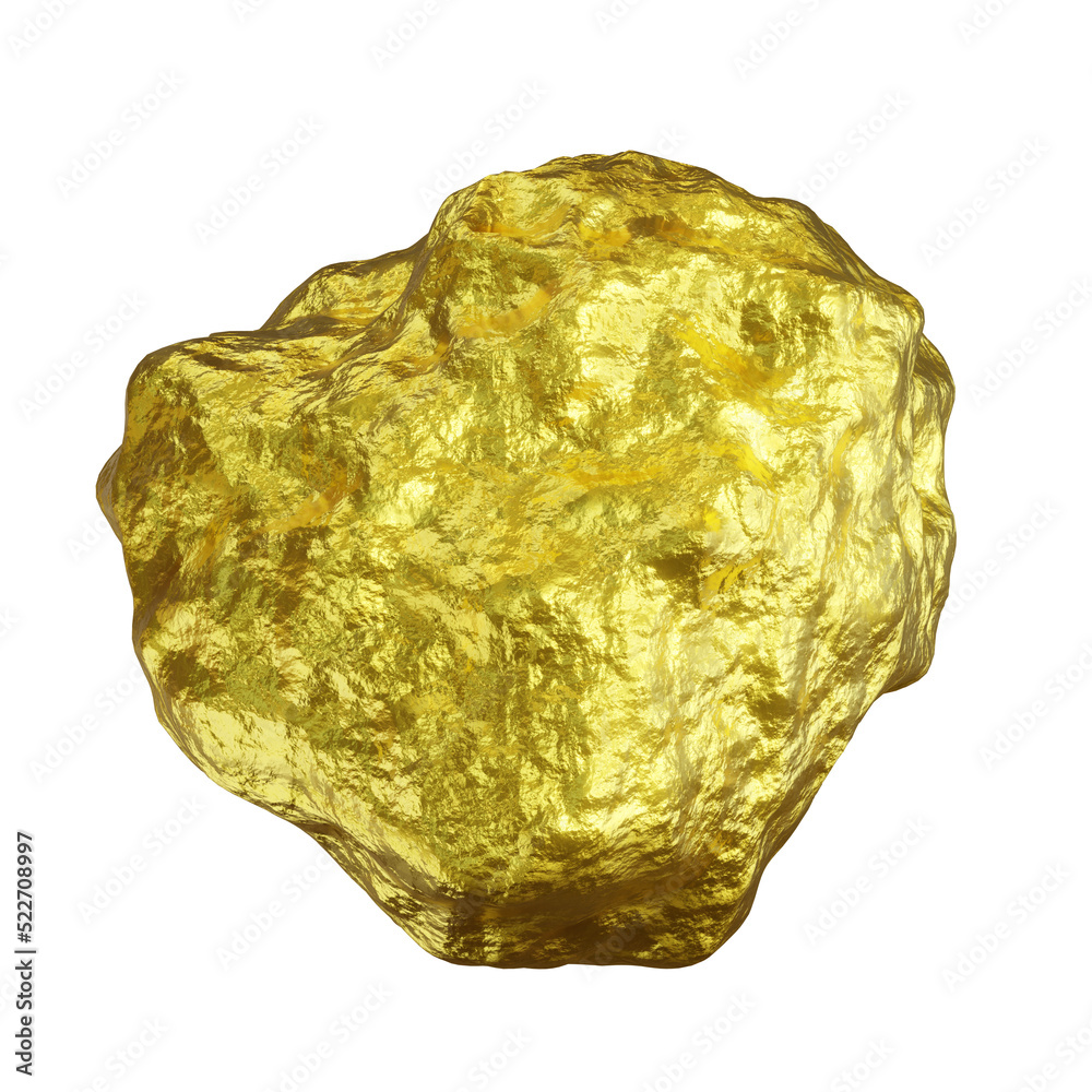Obraz premium Gold nugget isolated.