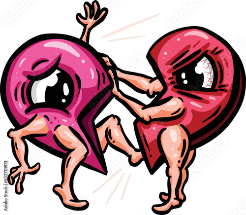 Cartoon Funny Broken Love Heart Mascot Character for Valentines Day