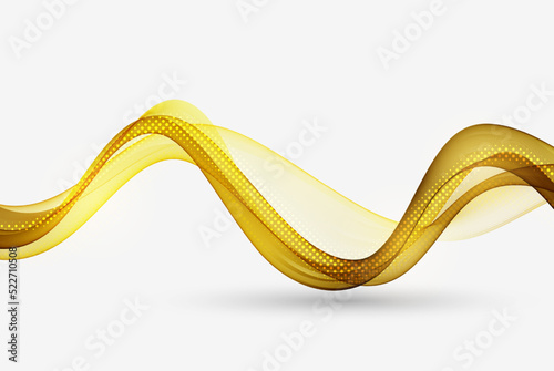 Luxury golden transparent wave background. Abstract golden smoky vector wave background.