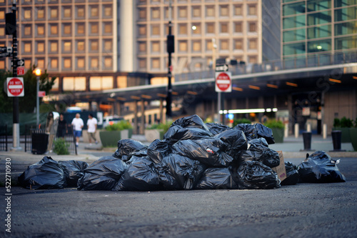 garbage bag in the city