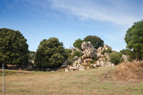 Summer landscape photo with rocks of Filitosa, Corsica photo