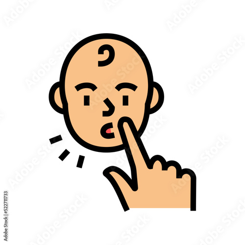 rooting reflex color icon vector. rooting reflex sign. isolated symbol illustration