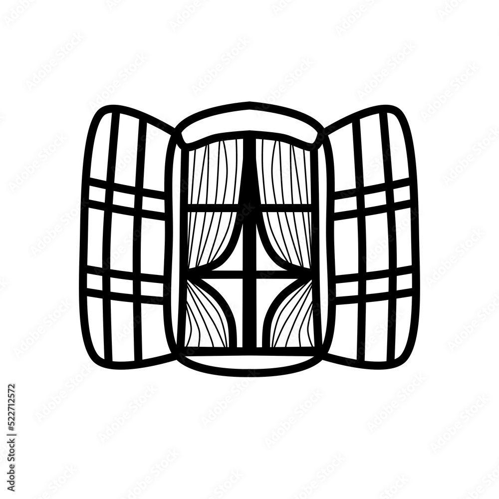 Illustration of the window. Schematic representation of the window. A window sign or symbol. Illustration of the window. Schematic representation of the window. A window sign or symbol.