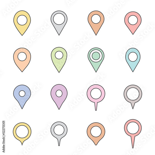 Map pin icon set