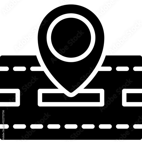 Road pin icon, location map and navigation vector
