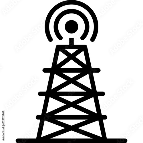 Signal tower icon, location map and navigation vector