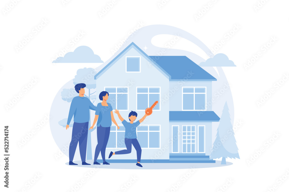 Family house Single-family detached home, family house, single dwelling unit, townhouse, private residence, mortgage loan, down payment flat design modern illustration Family house Single-family detached home, family house, single dwelling unit, townhouse, private residence, mortgage loan, down payment flat design modern illustration