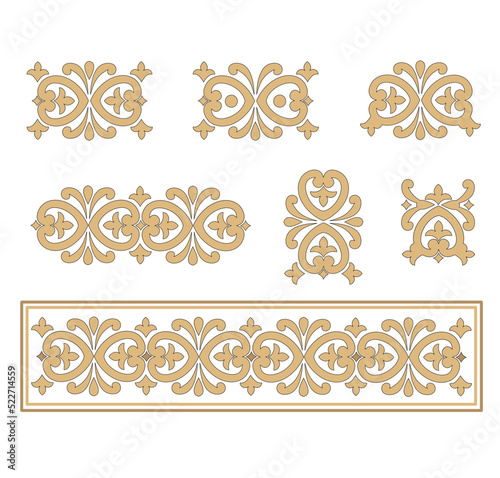 GOLD EMBROIDERY FOR LITURGICAL CLOTHES AND SACRED CEREMONIES. SACRED CATHOLIC SYMBOLS IN ANCIENT STYLE WITH GOLDEN DECORATIONS 
