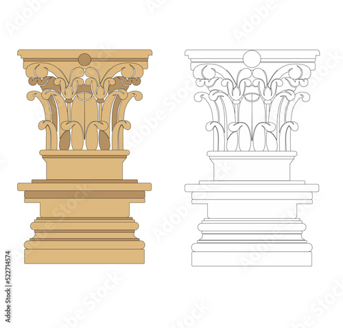 ANCIENT ROMAN AND HISTORICAL CLASSIC DECORATIONS GOTHIC COLUMNS AND FRIEZES IN ANCIENT VENEZIA STYLE