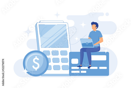 Payment options Ecommerce website, shopping cart, credit card payment, bank transfer, digital wallet, order processing, online banking flat design modern illustration